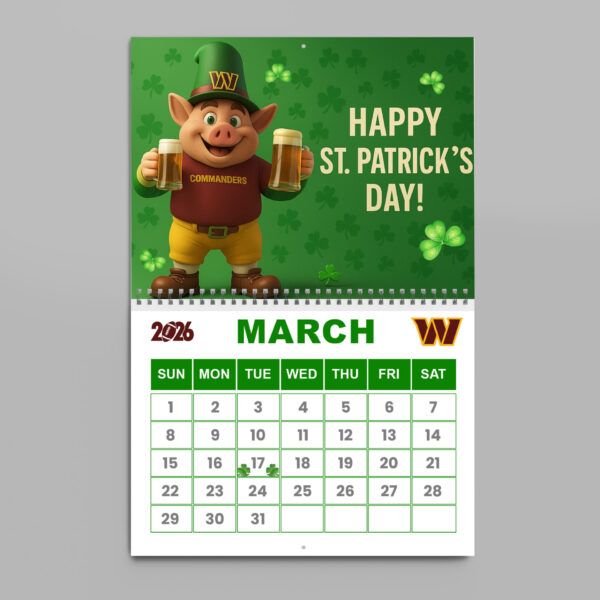 Premium NFL X WAS   2026 Wall Calendar NDT NHM