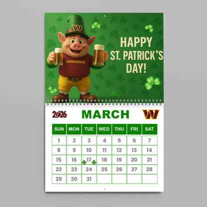 Premium NFL X WAS   2026 Wall Calendar NDT NHM