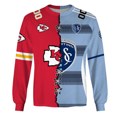 PREMIUM Sporting Kansas City X Kansas City Chiefs (MLS x NFL) LONG SLEEVE SHIRT NDT NHM