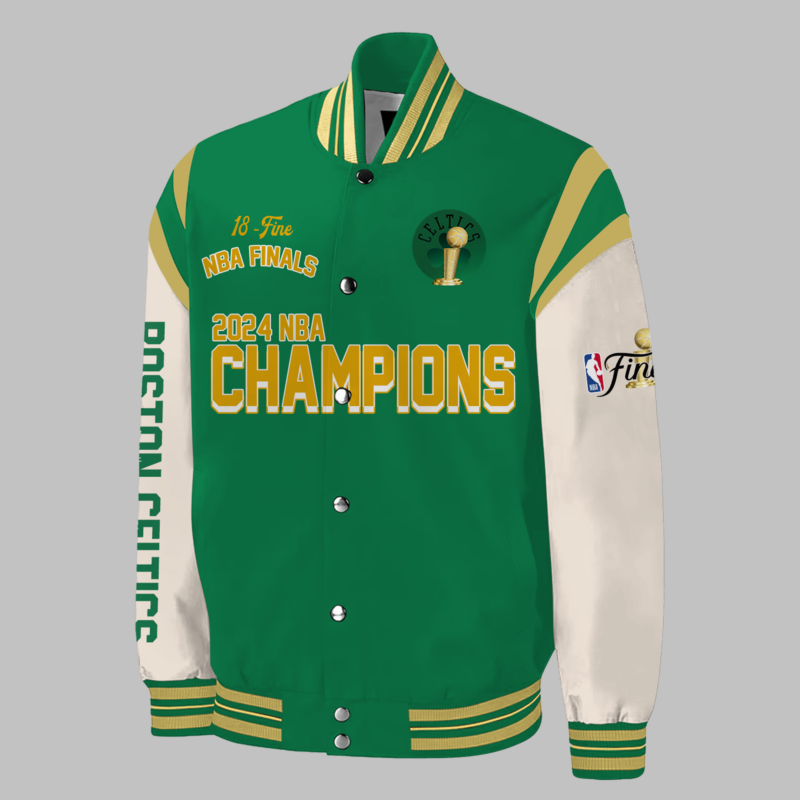 Boston Celtics 2024 WORLD CHAMPIONS Congratulations 18-Time NBA Finals Varsity Jacket V3