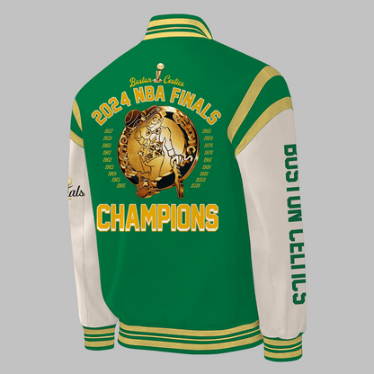 Boston Celtics 2024 WORLD CHAMPIONS Congratulations 18-Time NBA Finals Varsity Jacket V3