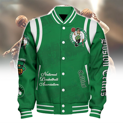 Boston Celtics Team Logo Basketball New Design Print Varsity Jacket V11