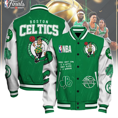 Boston Celtics Team Logo NBA 2024 AOP Varsity Jacket V3