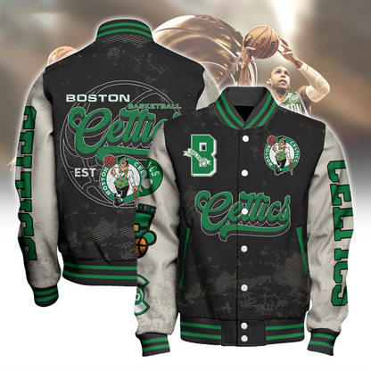 Boston Celtics Team Logo Sport Pattern Classic Varsity Jacket V12