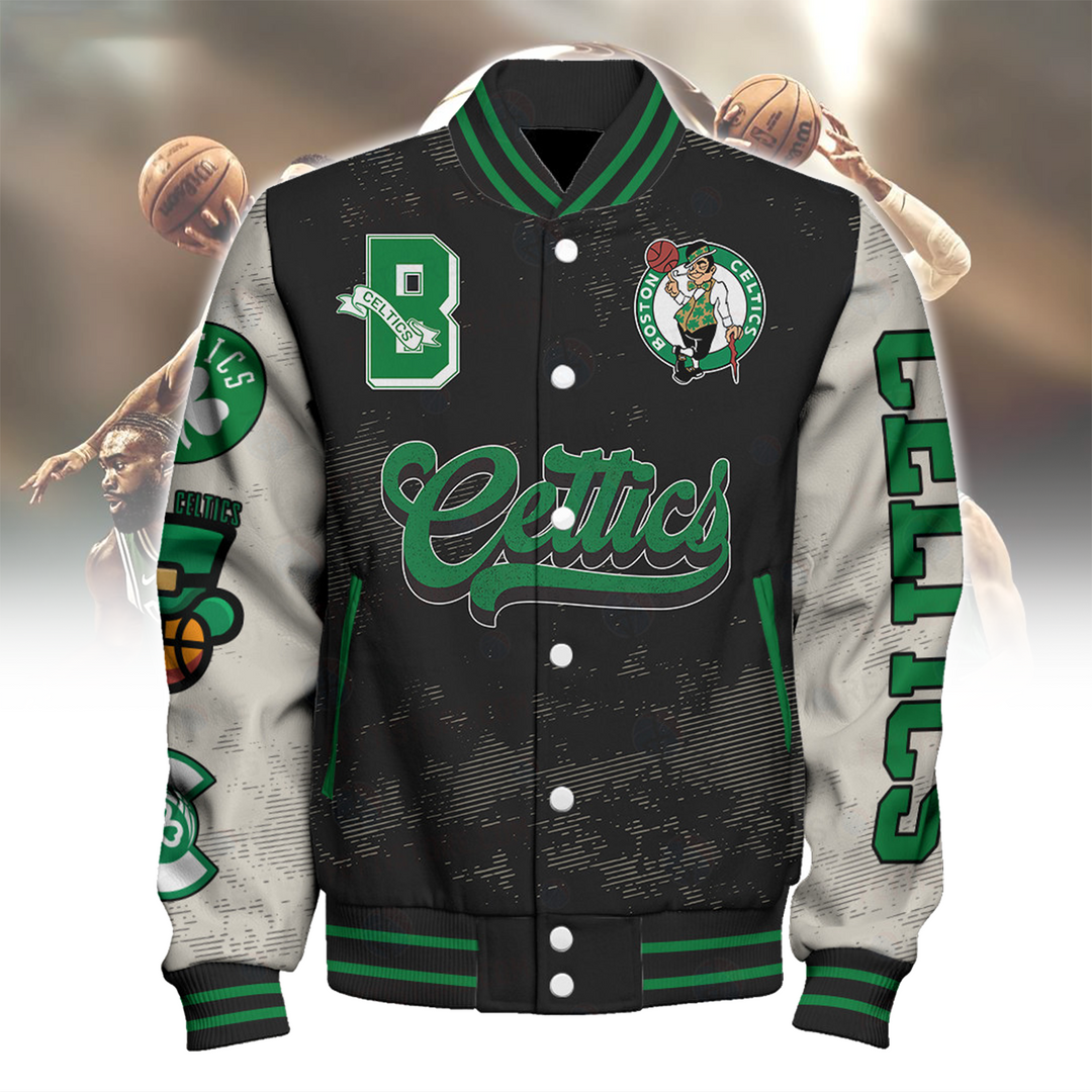 Boston Celtics Team Logo Sport Pattern Classic Varsity Jacket V12