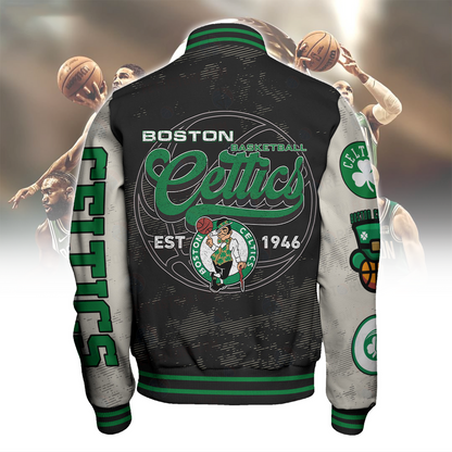 Boston Celtics Team Logo Sport Pattern Classic Varsity Jacket V12