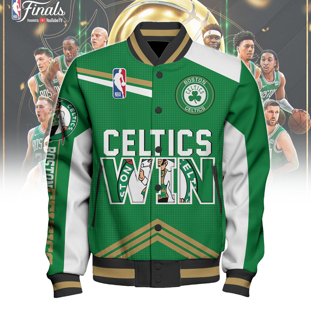 Boston Celtics Happy Saint Patrick's Day AOP Varsity Jacket V2