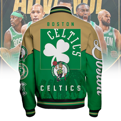 Boston Celtics Happy Saint Patrick's Day AOP Varsity Jacket V5