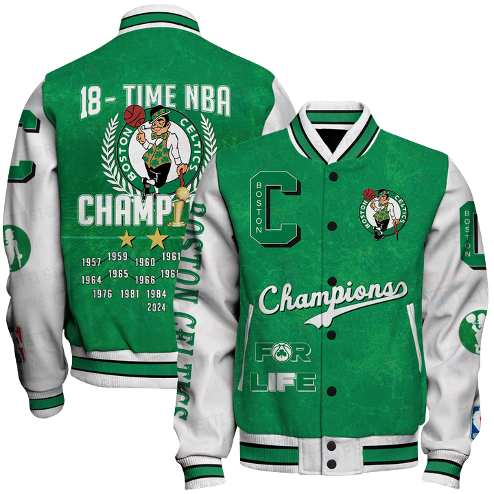 NBA Boston Celtics  Champions 18 Time Varsity Jacket