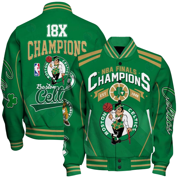 NBA Boston Celtics Final Champions 18 Time Varsity Jacket