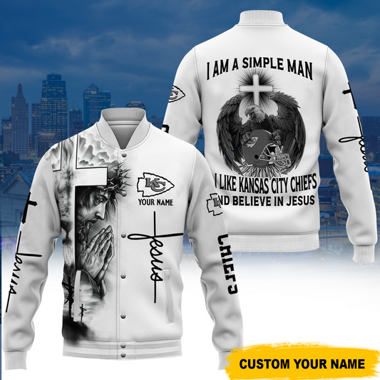 I like Kansas City Chiefs And Believe In Jesus Varsity Jacket