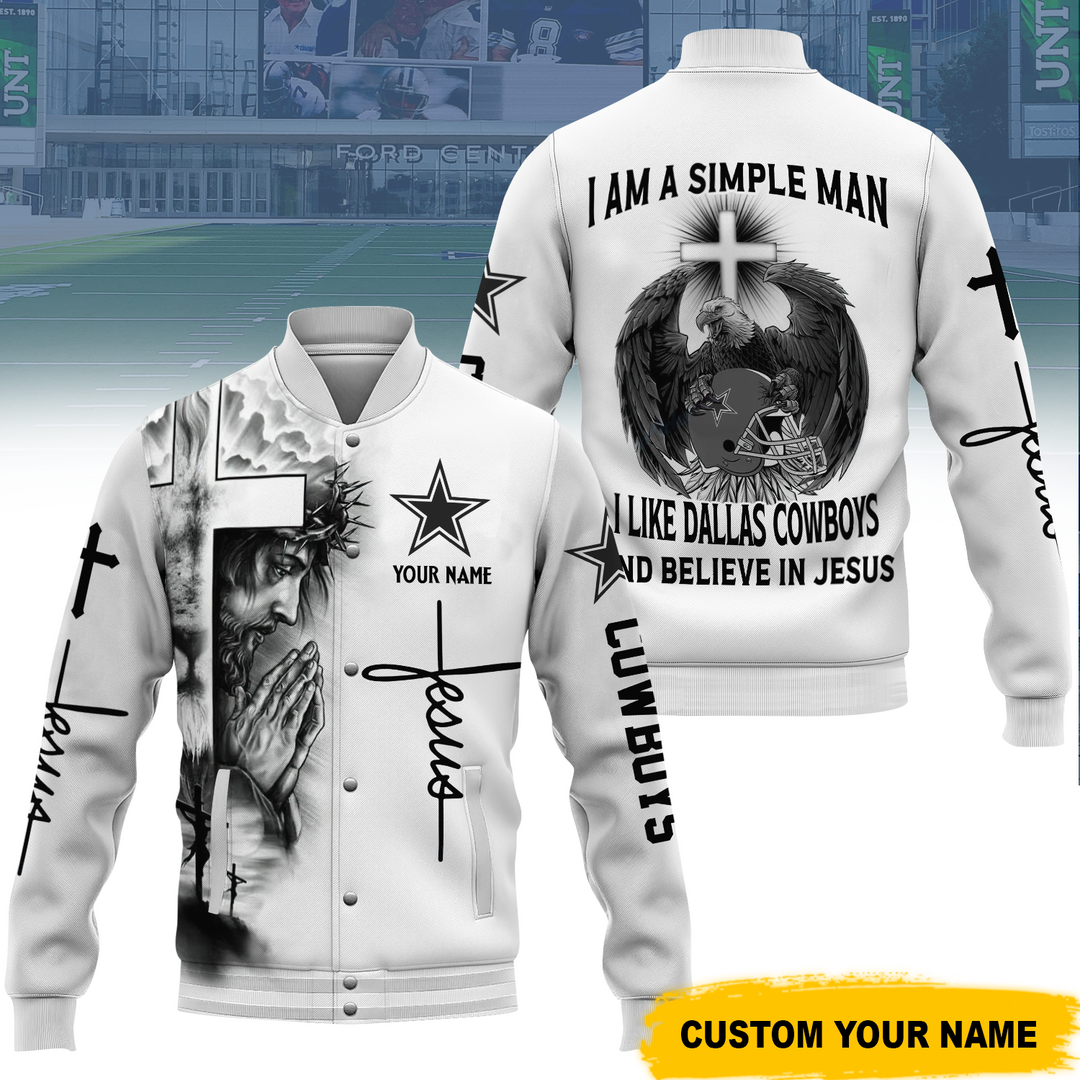 I like Dallas Cowboys And Believe In Jesus Varsity Jacket