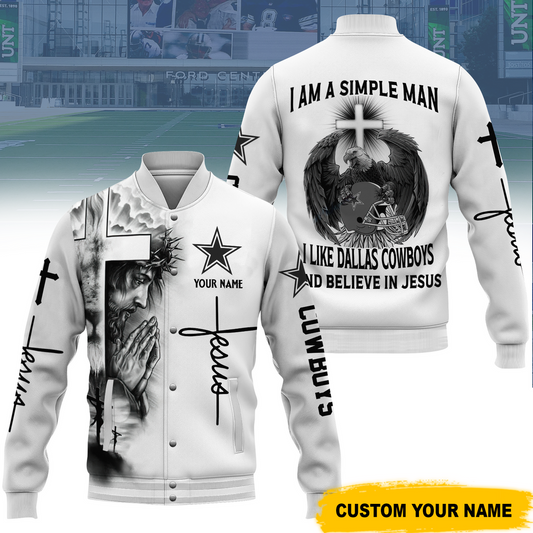 I like Dallas Cowboys And Believe In Jesus Varsity Jacket