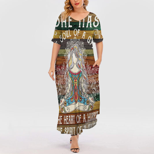 Hippie Hippie Soul Short Sleeve Plus Size Maxi Dress | Plus Size Dress | Summer Dress