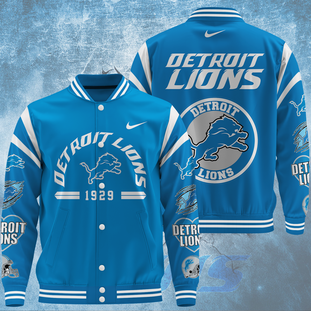 NFL Detroit Lions Premium Varsity Jacket V1