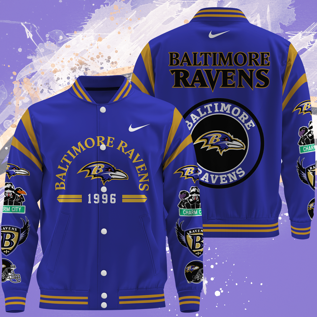 NFL Baltimore Ravens Premium Varsity Jacket V1