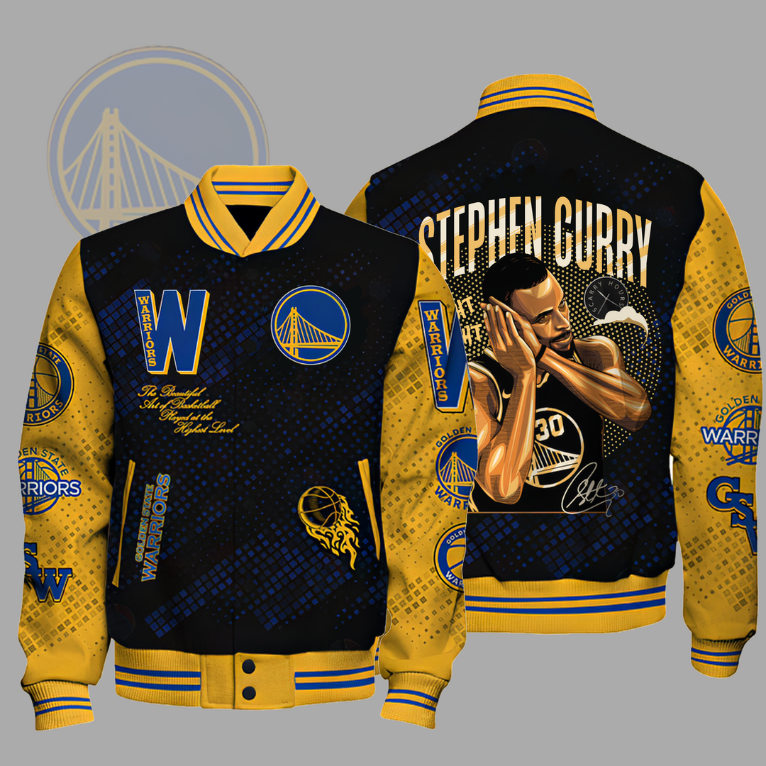 NBA Golden State Warriors Stephen Curry Night Night V2 Varsity Jacket