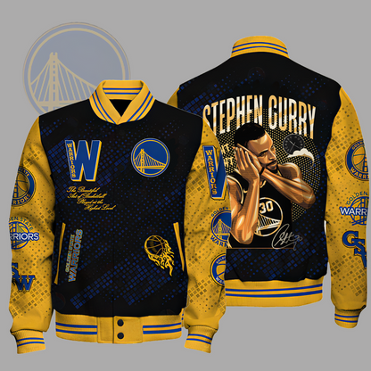 NBA Golden State Warriors Stephen Curry Night Night V2 Varsity Jacket