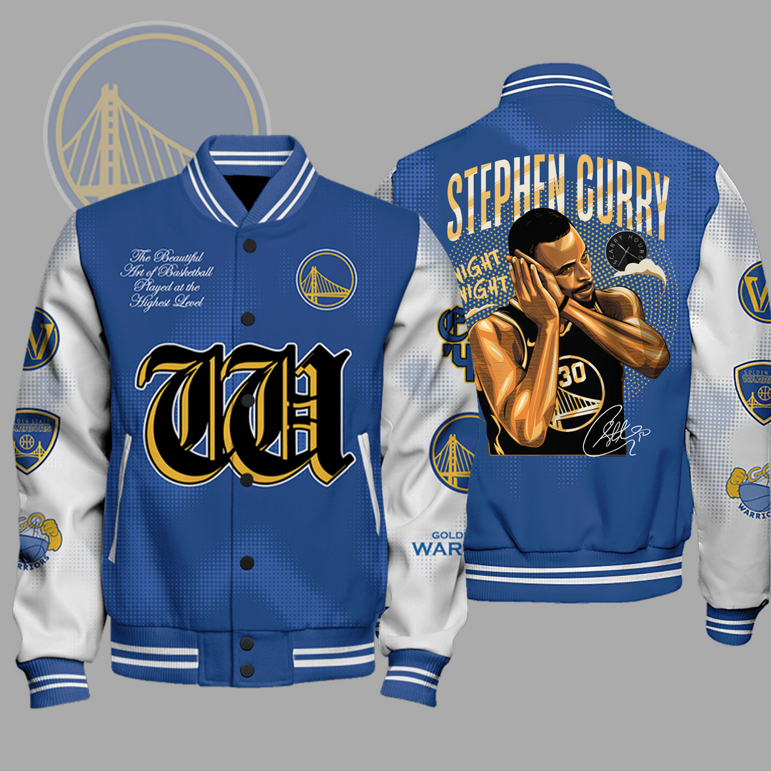 NBA Golden State Warriors Stephen Curry Night Night Varsity Jacket