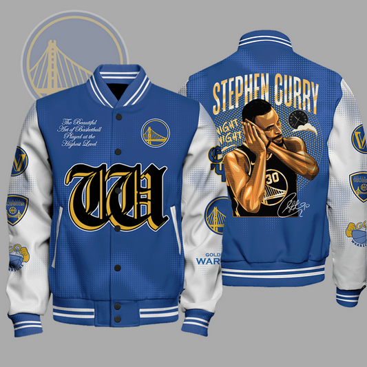 NBA Golden State Warriors Stephen Curry Night Night Varsity Jacket