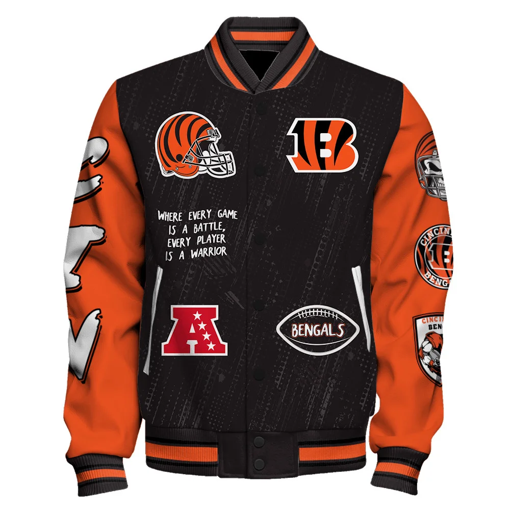 Cincinnati Bengals National Football League Conquer Every Field Unisex Varsity Jacket