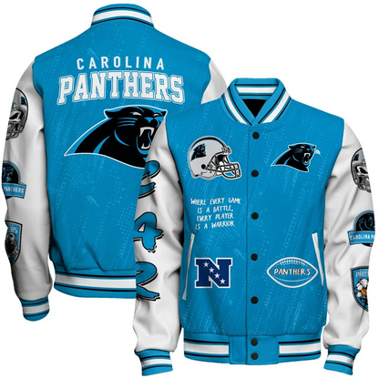 Carolina Panthers National Football League Conquer Every Field Unisex Varsity Jacket