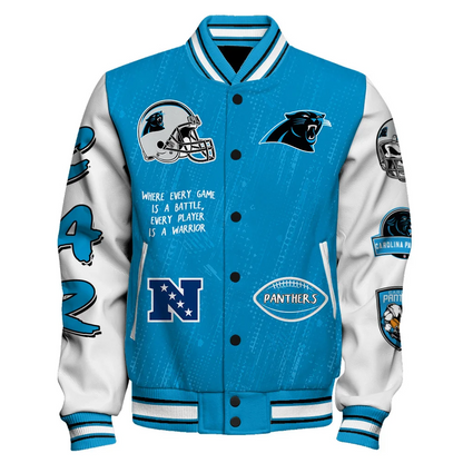 Carolina Panthers National Football League Conquer Every Field Unisex Varsity Jacket