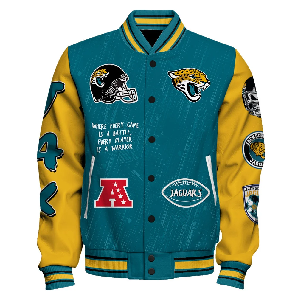 Jacksonville Jaguars National Football League Conquer Every Field Unisex Varsity Jacket