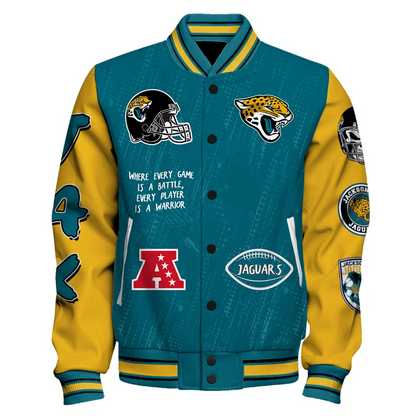 Jacksonville Jaguars National Football League Conquer Every Field Unisex Varsity Jacket