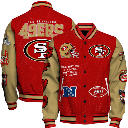 San Francisco 49ers National Football League Conquer Every Field Unisex Varsity Jacket