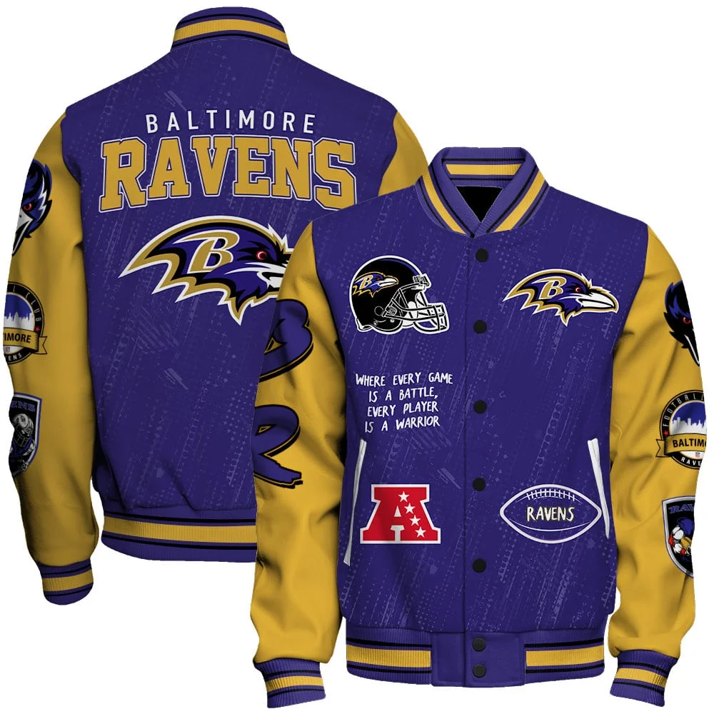 Baltimore Ravens National Football League Conquer Every Field Unisex Varsity Jacket