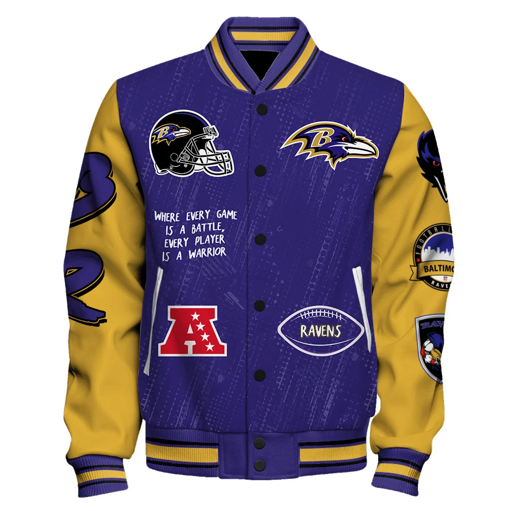 Baltimore Ravens National Football League Conquer Every Field Unisex Varsity Jacket