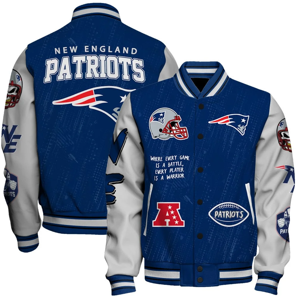 New England Patriots National Football League Conquer Every Field Unisex Varsity Jacket