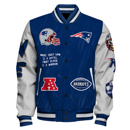 New England Patriots National Football League Conquer Every Field Unisex Varsity Jacket