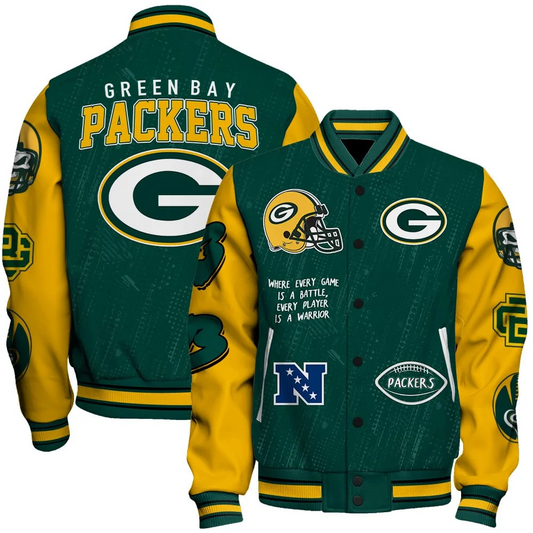 Green Bay Packers National Football League Conquer Every Field Unisex Varsity Jacket