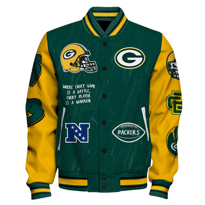 Green Bay Packers National Football League Conquer Every Field Unisex Varsity Jacket