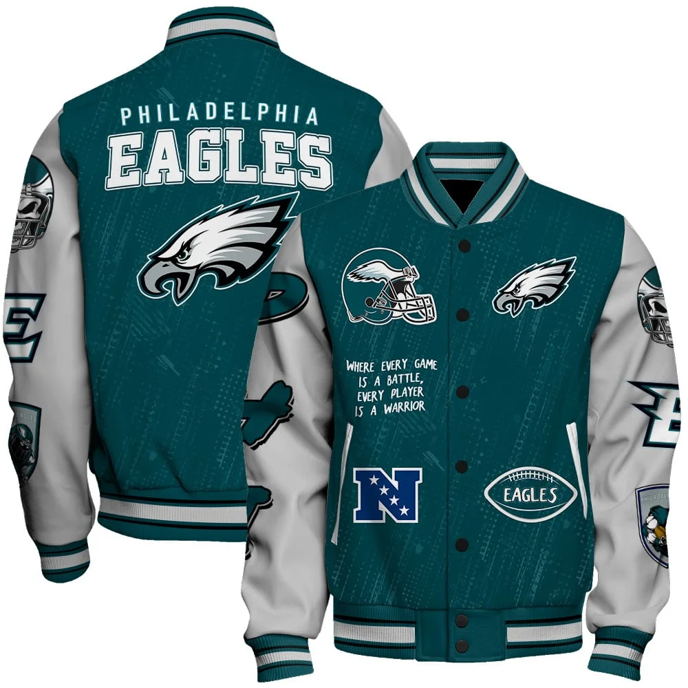 Philadelphia Eagles National Football League Conquer Every Field Unisex Varsity Jacket