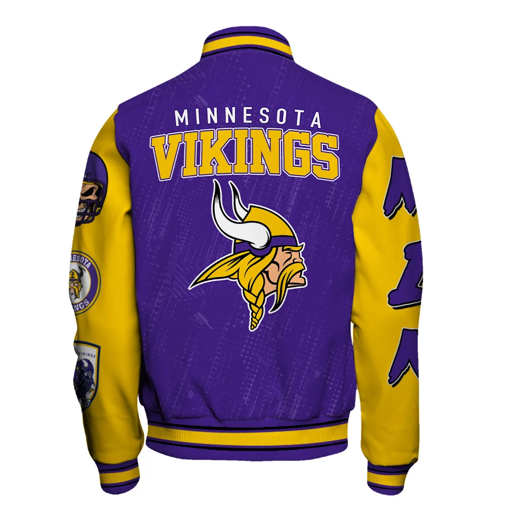 Minnesota Vikings National Football League Conquer Every Field Unisex Varsity Jacket