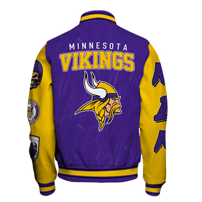 Minnesota Vikings National Football League Conquer Every Field Unisex Varsity Jacket