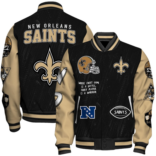 New Orleans Saints National Football League Conquer Every Field Unisex Varsity Jacket