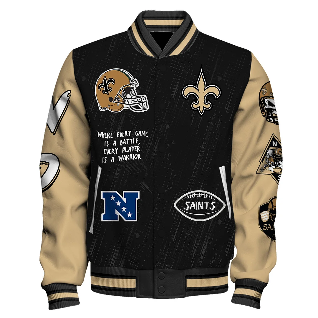 New Orleans Saints National Football League Conquer Every Field Unisex Varsity Jacket