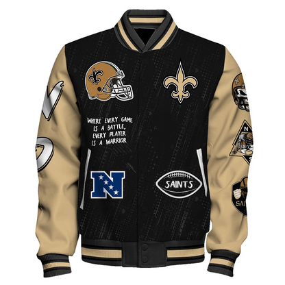 New Orleans Saints National Football League Conquer Every Field Unisex Varsity Jacket