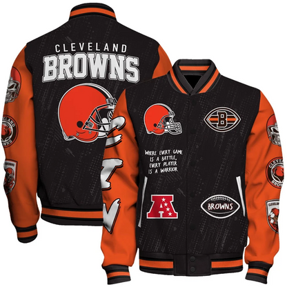 Cleveland Browns National Football League Conquer Every Field Unisex Varsity Jacket
