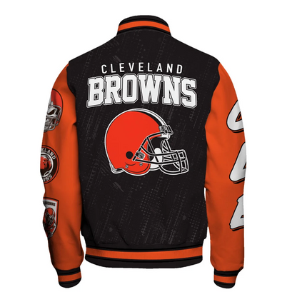 Cleveland Browns National Football League Conquer Every Field Unisex Varsity Jacket