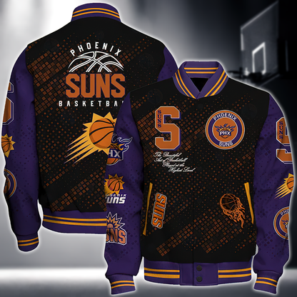 NBA PHOENIX SUNS NATIONAL BASKETBALL ASSOCIATION VARSITY JACKET V1