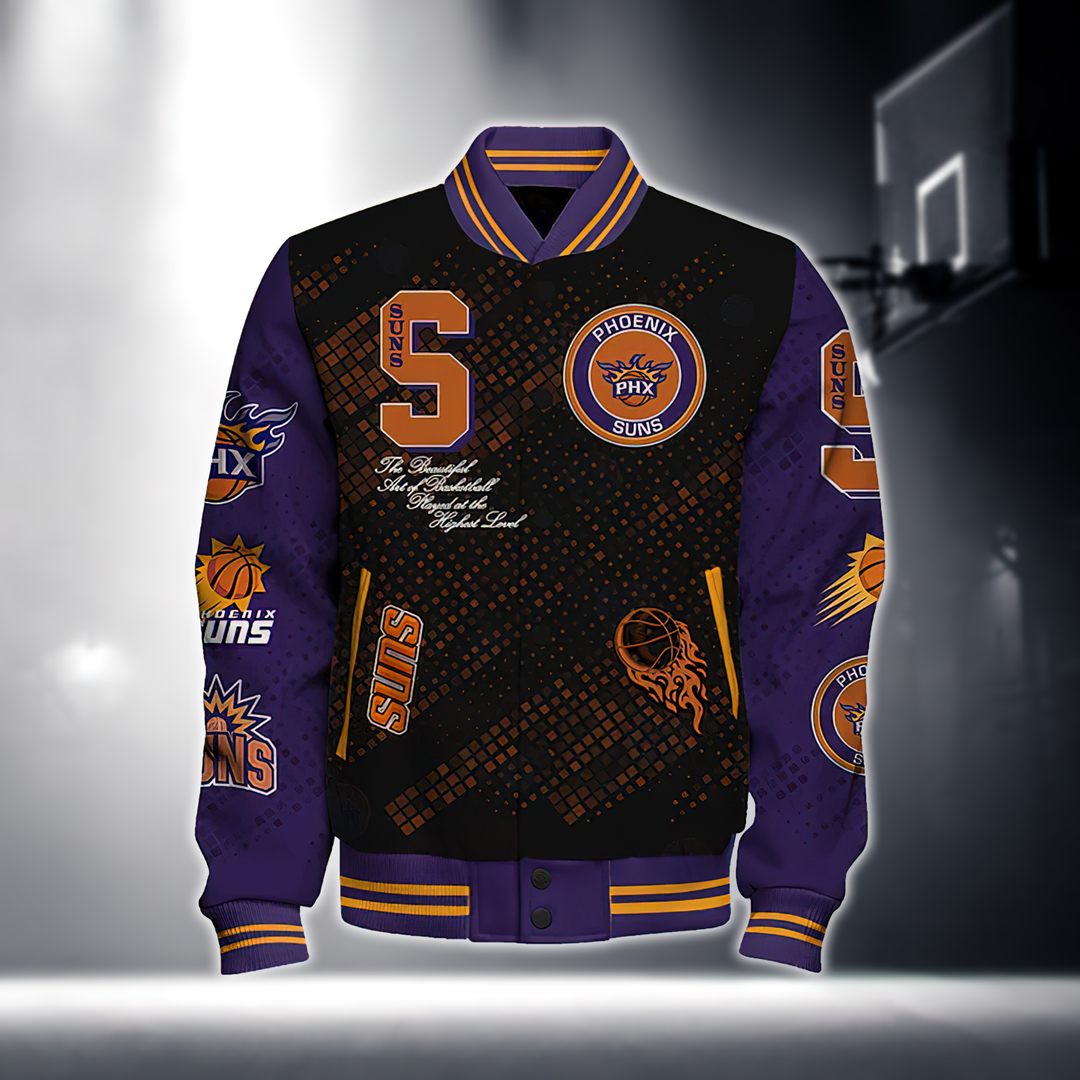 NBA PHOENIX SUNS NATIONAL BASKETBALL ASSOCIATION VARSITY JACKET V1