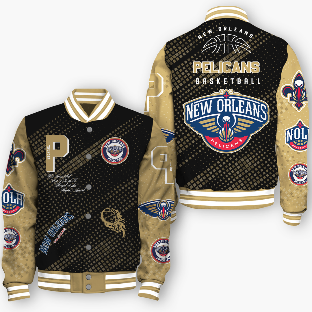 NBA New Orleans Pelicans NATIONAL BASKETBALL ASSOCIATION VARSITY JACKET V2