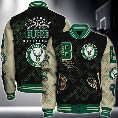 NBA MILWAUKEE BUCKS NATIONAL BASKETBALL ASSOCIATION VARSITY JACKET
