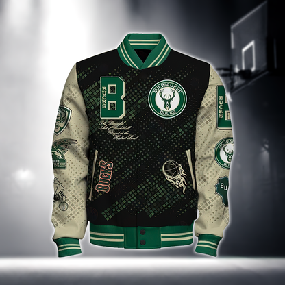 NBA MILWAUKEE BUCKS NATIONAL BASKETBALL ASSOCIATION VARSITY JACKET