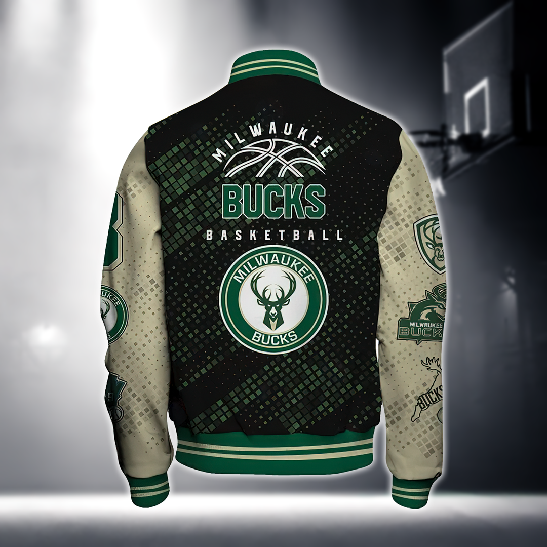 NBA MILWAUKEE BUCKS NATIONAL BASKETBALL ASSOCIATION VARSITY JACKET